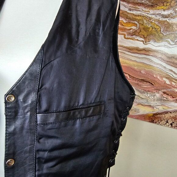 Vintage Antelope Creek Leather Fringe Motorcycle Vest Size XXL - Picture 5 of 13